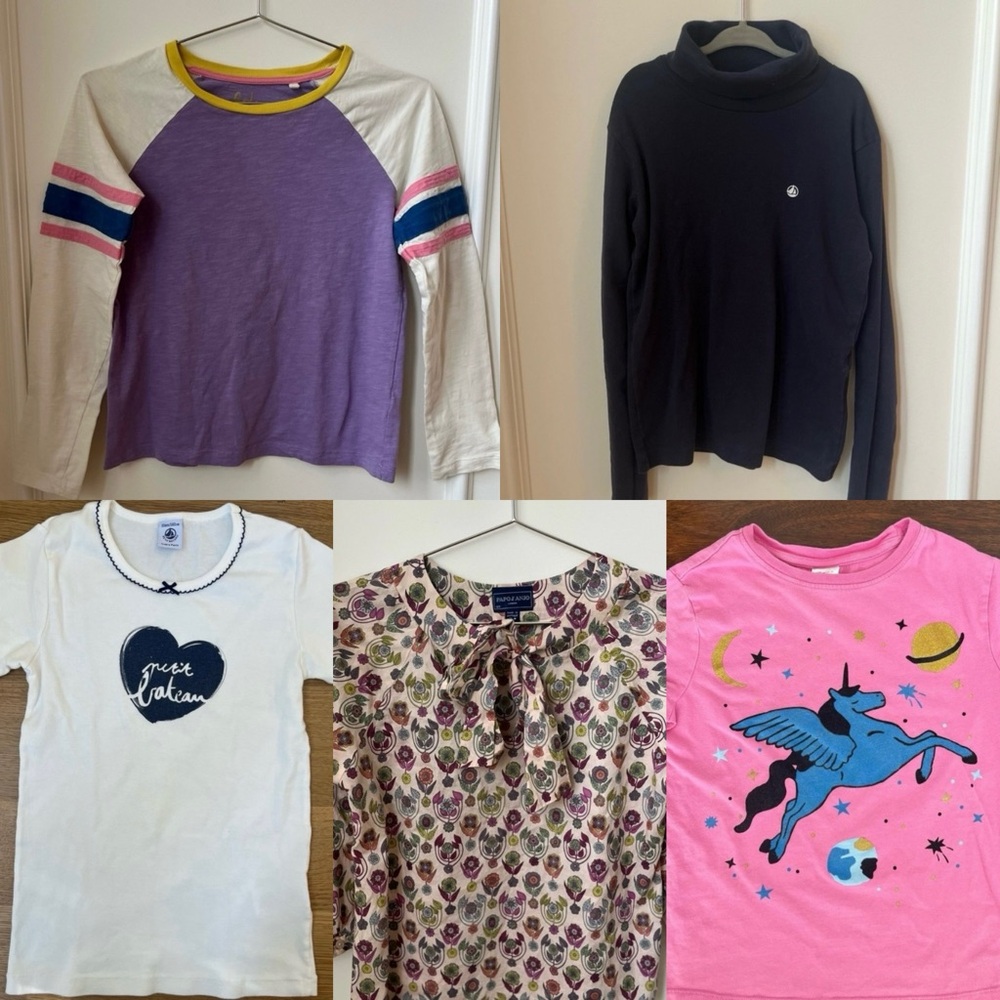Bundle Of Boden Petit Bateau Hanna Andersson Papo D’Anjo Girls Tops Size 10-12